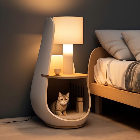 Shared pet furniture series for people and pets Pet Friendly Furniture, Luxury Cat Bed, Cat Furniture Design, Exterior Drawing, Modern Cat Furniture, Exterior Bloxburg, Glam Living Room, Small Bed, Furniture Inspiration