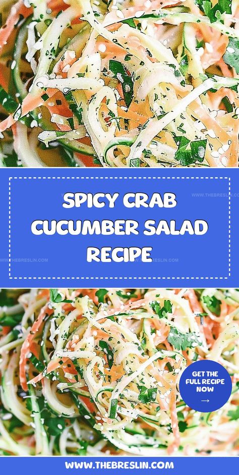 Spicy crab cucumber salad is light, refreshing, and full of bold flavors. Make this quick recipe as an appetizer, side dish, or light lunch for a healthy and flavorful bite! Crab And Cucumber Salad, Spicy Crab, Spicy Salad, Cucumber Salad Recipe, Mini Cucumbers, Elegant Appetizers, Cucumber Recipes Salad, Crab Salad, Spicy Dishes