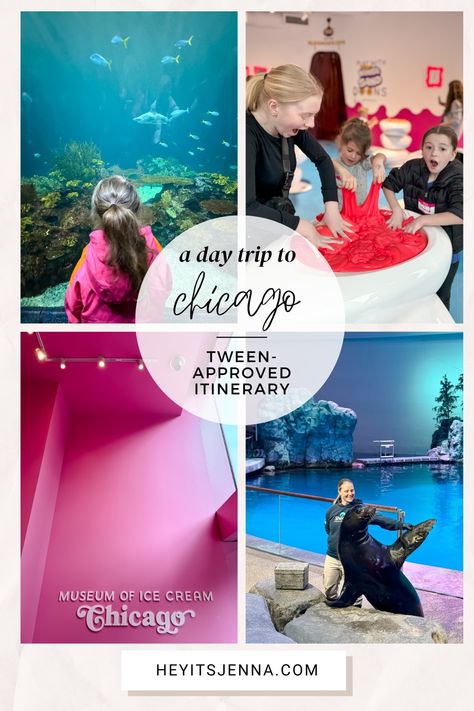 Chicago Day Trip Itinerary with Tweens • hey, it's jenna Chicago Day Trip, Chicago Itinerary, Chicago Weekend, Magnificent Mile, Chicago Travel, Fashion Family, Trip Itinerary, The Windy City, Family Vacations