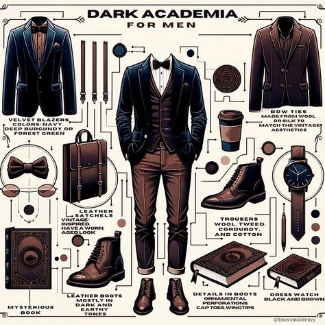 Dark Academia Outfit Men, Dark Academia Men, Mens Outfits Dressy, Dark Academia Outfits, Dark Academia Style, Dark Academy, Classy Outfits Men, Aesthetic Outfits Men, Guys Clothing Styles