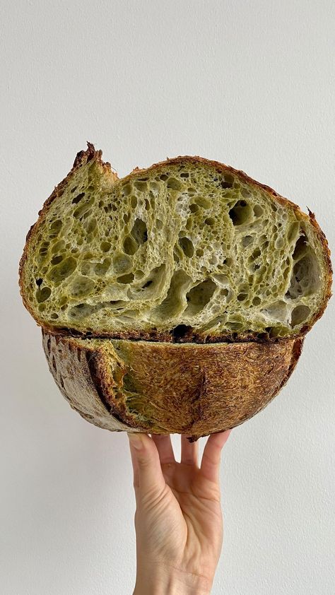 Matcha Sourdough Bread, Bread Inspiration, Matcha Bread, Green Bread, Bread Brands, Bread Packaging, Homemade Sourdough Bread, The Matcha, Bread Art