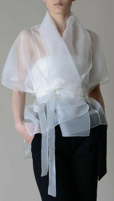 Organza Tops, Organza Jacket, Mode Kimono, Organza Blouse, Organza Top, فستان سهرة, Elegant Blouses, Silk Organza, Basic Outfits