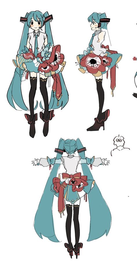 Miku Different Outfits, Miku Outfits Art, Hatsune Miku Design, Miku Design, Miku Outfits, Hatsune Miku Outfits, Arte Nerd, Miku Hatsune Vocaloid, Vocaloid Characters