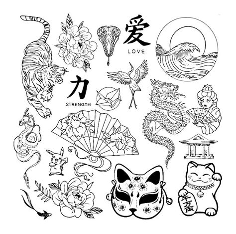 Japanese Culture Art, Phrase Tattoos, Tattoo Outline Drawing, Japanese Patchwork, Handpoke Tattoo, Chinese Tattoo, Dragon Tattoo Designs, Tattoo Design Book, Classy Tattoos