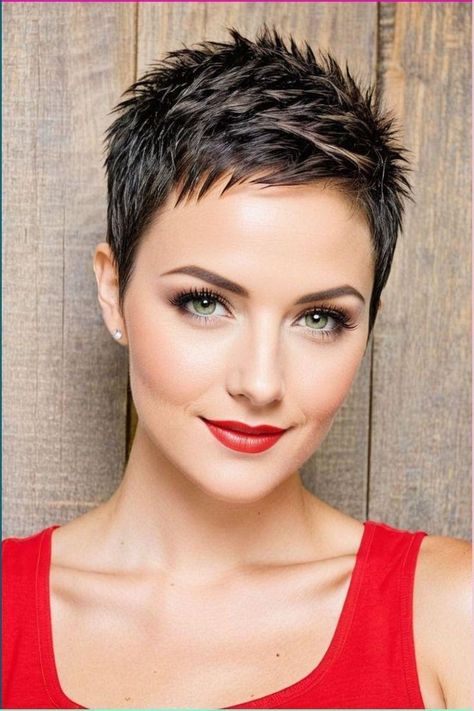 Razor Cut Hair, Very Short Pixie Cuts, Super Short Pixie, Super Short Haircuts, Short Spiky Haircuts, Pixie Haircut Ideas, Classy Edgy, Short Spiked Hair, Short Spiky Hairstyles