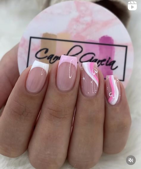 Holiday Acrylic Nails, Spring Acrylic Nails, Fancy Nails Designs, Simple Gel Nails, Summery Nails, Girly Acrylic Nails, French Tip Acrylic Nails, Her Nails, Work Nails