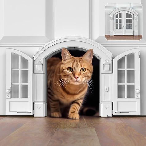 Amazon.com: Purrfect Portal French Cat Door - Stylish No-Flap Cat Door Interior Door for Average-Sized Cats Up to 20 lbs, Easy DIY Setup, Secured Installation in Minutes, No Training Needed, 7.13 x 8.32” : Pet Supplies French Cat, Cat Flap, Hollow Core Doors, Pet Doors, Door Interior, Pet Door, Cat Door, Diy Installation, Indoor Cat