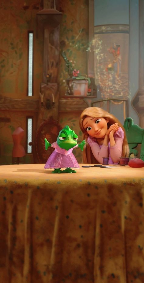 iphone android home screen lock screen wallpaper Rapunzel Pascal The Princess, Rapunzel, Disney