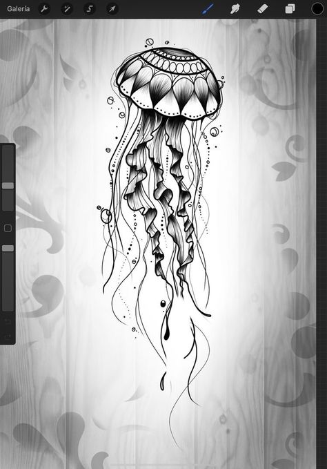 Traditional Style Jellyfish Tattoo, Jelly Fish Tattoo Ideas, Jelly Fish Tattoo Traditional, American Traditional Jellyfish, Medusa Animal Tattoo, Jelly Fish Tattoo Design, Jelly Fish Tattoos, Jellyfish Tattoo Design, Sea Tattoo Sleeve