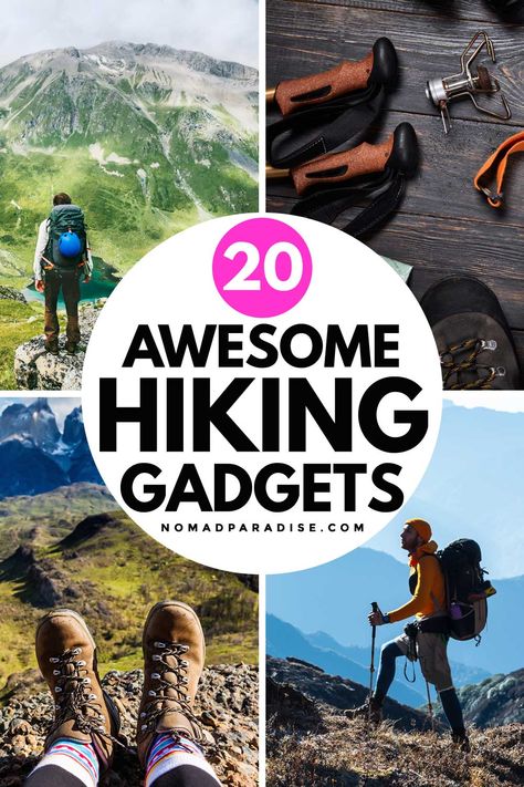 Planning your next hike? This hiking guide has you covered with a list of cool hiking gadgets, hiking essentials, best hiking gear, and other awesome hiking accessories. Enjoy the great outdoors and be a prepared hiker! #nomadparadise #coolhikinggadgets #hikingessentials Hiking Gadgets, Best Hiking Gear, Outdoorsy Gifts, Kayak Camping, Hiking Essentials, Hiking Accessories, Hiking Guide, Hiking Gifts, Diy Camping