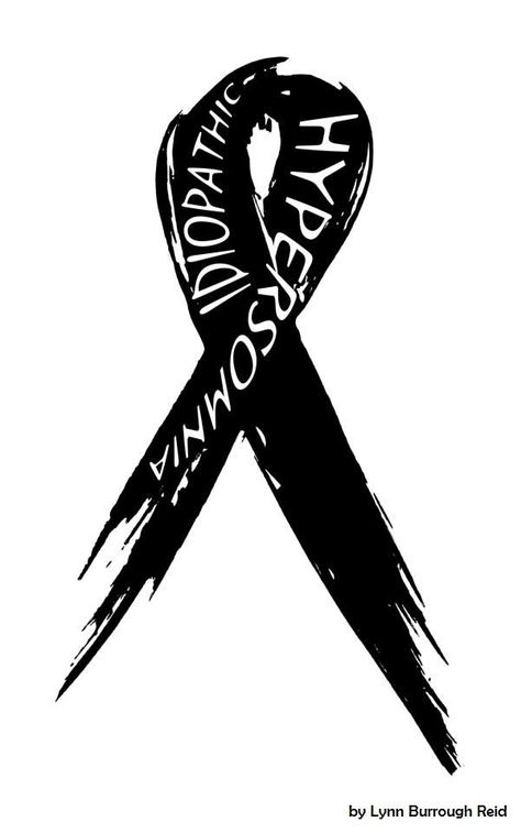 hypersomnia ribbon | Black Awareness ribbon by Lynn Reid Daytime Sleepiness, Awareness Tattoo, Meaningful Tattoo Quotes, Neck And Shoulder Pain, Dream Tattoos, Awareness Ribbon, Chronic Fatigue, Awareness Ribbons, Meaningful Tattoos