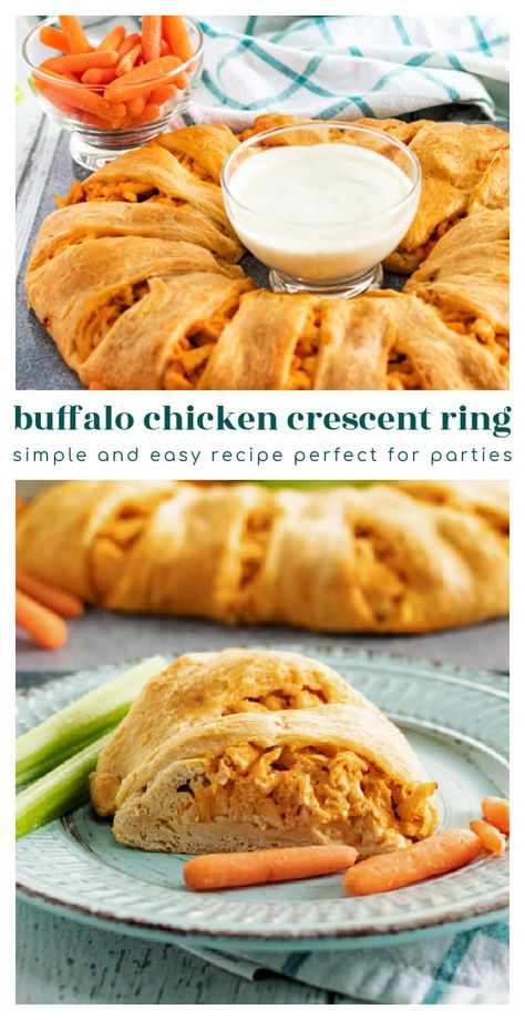 Buffalo Chicken Wreath Recipe, Buffalo Crescent Ring, Buffalo Chicken Dip Crossiant, Buffalo Chicken Cresent Roll Ring, Buffalo Chicken Ring Crescents Recipe, Buffalo Chicken Crescent Ring, Buffalo Chicken Crescent Rolls, Buffalo Chicken Crescent, Buffalo Chicken Ring