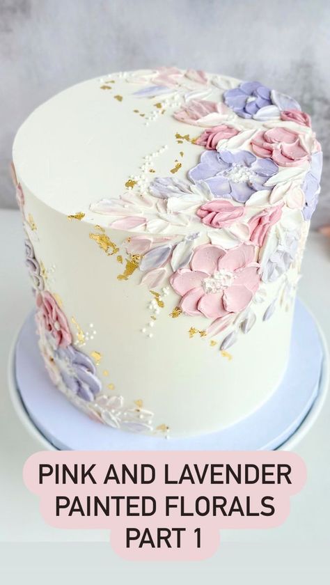 Sarwat Ahmad on Reels | Walt's Piano · Bundle of Joy (From Disney's, "Inside Out") Cake Designs With Flowers, Pink And Lavender Cake, Pallet Knife Cake Decorating, Pastel Floral Cake, Birthday Cake Floral, Painted Buttercream Cake, Croquet Party, Floral Birthday Cake, Baby Shower Cakes Neutral