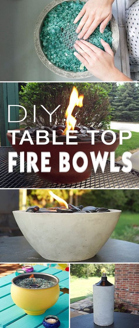 Check out these wonderful table top fire bowl projects! Easy.... and they look great for your patio, deck or outdoor space!! • DIY Table Top Fire Bowls!  #DIYfirebowls #DIYfirepit #tabletopfirebowls #DIYtabletopfirebowls #firebowls #DIY #DIYgardenprojects Table Top Fire Bowl, Tabletop Fire Bowl, Diy Home Decor For Apartments, Diy Table Top, Tabletop Firepit, Diy Bowl, Diy Outdoor Decor, Casa Exterior, Fire Bowls