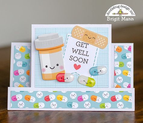 Brigit's Scraps "Where Scraps Become Treasures": Get Well Soon Set - Doodlebug Design Team Project Get Well Soon Cards, Best Wishes Card, Step Cards, Doodlebug Design, Get Well Gifts, Fun Fold Cards, Get Well Cards, Get Well Soon, Handmade Birthday Cards