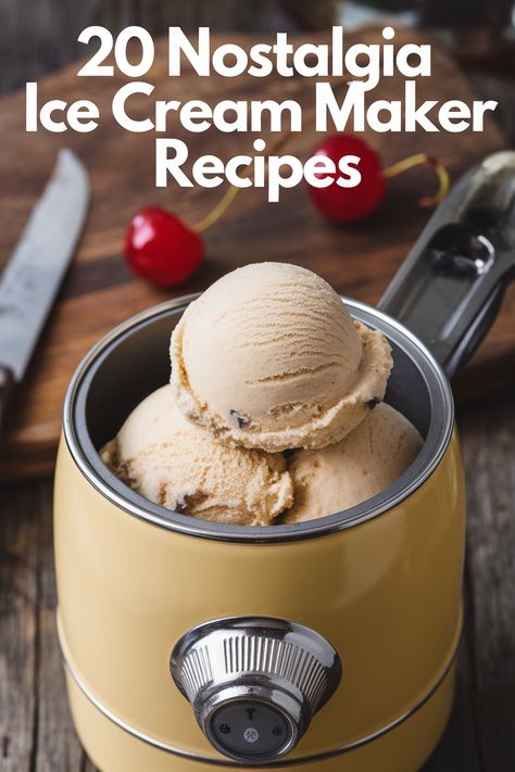 Nostalgia ice cream maker recipes bring back memories of childhood favorites. These recipes create old-fashioned frozen desserts in traditional electric or hand-crank machines. Discover classic flavors perfect for Nostalgia's bucket-style makers with rock salt and ice. Find simple recipes for creamy homemade ice cream the traditional way, using fresh ingredients and classic techniques. Krups Ice Cream Maker Recipes, Homemade Ice Cream Recipes Machine Easy, Nostalgia Ice Cream Maker Recipes, Pint Ice Cream Maker Recipes, Healthy Ice Cream Maker Recipes, Electric Ice Cream Maker Recipes, Kitchenaid Ice Cream Maker Recipes, Ice Cream Recipes For Ice Cream Maker, Kitchenaid Ice Cream Recipes