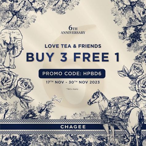 CHAGEE Malaysia Love, Tea & Friends Promotion: Get 1 FREE Drink when Buy 3 Using Promo Code from 17 November 2023 until 30 November 2023 Chagee Tea, Tea Friends, 30 November, Love Tea, Tea Design, Promo Codes, Promotion, Web Design, Branding