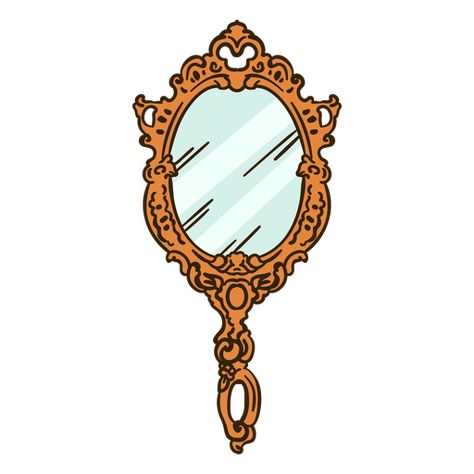 Round handheld mirror ornate illustration #AD , #mirror, #ornate, #illustration, #handheld Hand Held Mirror Drawing, Mirror Drawing Aesthetic, Vintage Mirror Illustration, Magic Mirror Drawing, Hand Mirror Illustration, Hand Mirror Drawing, Ornate Illustration, Illustration Mirror, Mirror Sketch