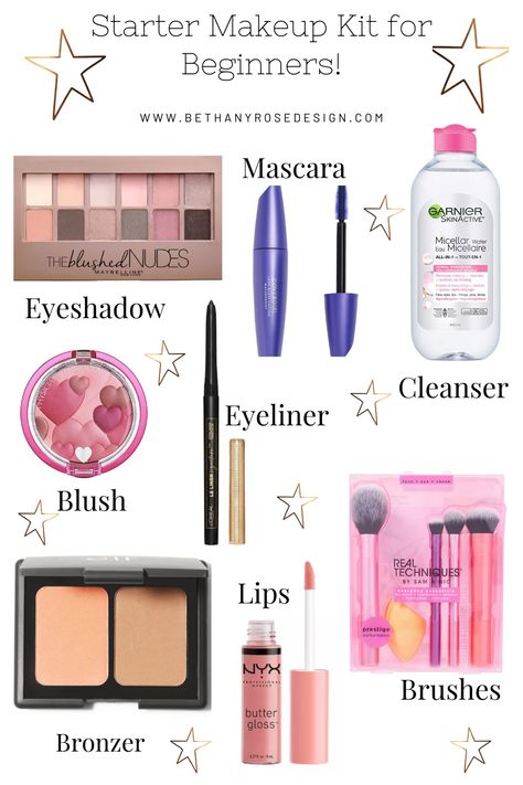 Starter Makeup Kit, Makeup For Starters, Makeup Tutorial Foundation Flawless Face, Makeup Starter Kit For Beginners, Makeup Kit For Beginners, Makeup Essentials For Beginners, Starter Makeup, Minimal Makeup Routine, Basic Makeup Kit