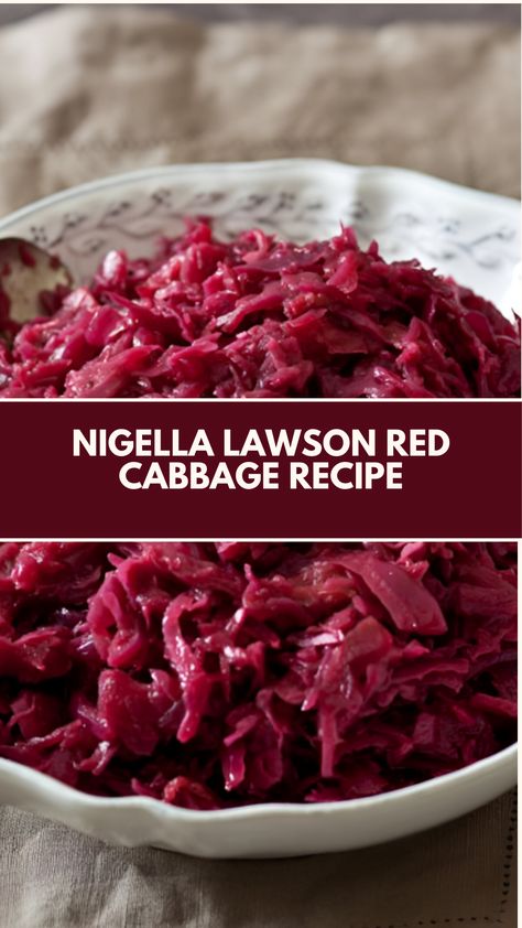 This delicious red cabbage recipe by Nigella Lawson is a quick and easy side dish that’s both nutritious and full of flavor. With just a few simple ingredients like apples, cinnamon, and red wine vinegar, it’s the perfect addition to any meal. Red Cabbage Side Dish Recipes, Red Cabbage Christmas Recipes, Red Wine Braised Cabbage, Red Cabbage And Apples Recipes, Canned Red Cabbage Recipes, Sweet And Sour Red Cabbage Recipes, Red Cabbage Side Dish, Easy Red Cabbage Recipes, Cooked Red Cabbage Recipes