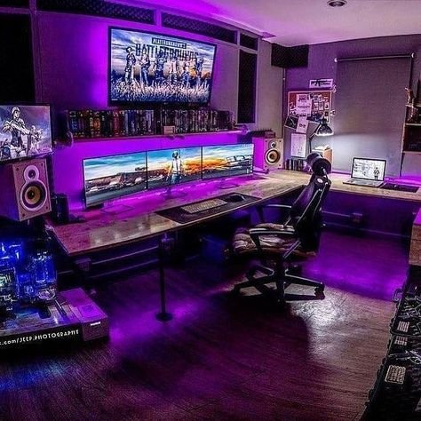 Shop For Gamers on Instagram: “Check Our Collection ---------------------------------- Link In Bio ---------------------------------- Free Shipping…” Couple Gaming Room Setup, Best Gaming Setup, Gaming Desk Setup, Computer Gaming Room, Gamer Setup, Pc Gaming Setup, Video Game Room Design, Video Game Rooms, Bedroom Setup