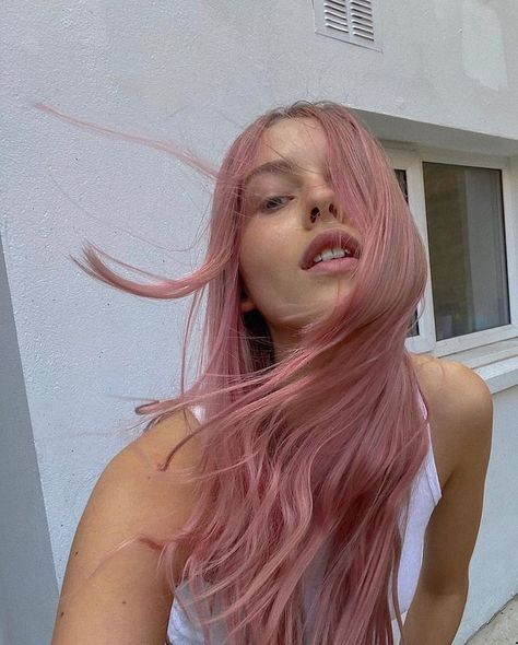 Hair Inspo 2022, Maddie Demaine, Pastel Pink Hair Color, Rosa Hair, Pink Hair Color, Light Pink Hair, Pink Blonde Hair, Cool Hair, Pink Hair Dye