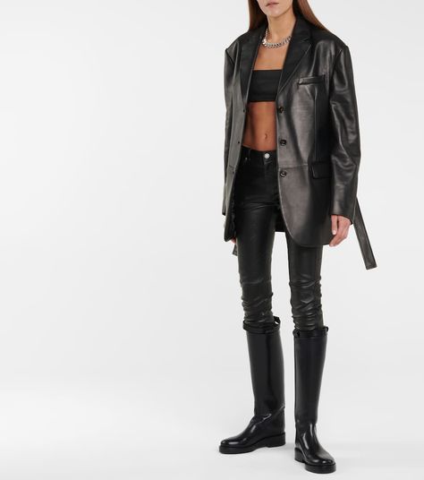 Ann Demeulemeester Boots, Riding Boot Outfits, Black Riding Boots, Leather Riding Boots, Ann Demeulemeester, Boots Knee, Boots Outfit, Shoe Box, Boot Shoes Women