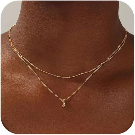 Amazon.com: Yoosteel Layered Gold Initial Necklaces for Women Trendy, 14K Gold Plated Initial J Necklace Tiny Initial Necklace Personalized Monogram Layered Gold Initial Necklaces for Women Girls Jewelry : Clothing, Shoes & Jewelry Gold Necklace Letter, S Gold Necklace, 14k Gold Choker Necklace, J Necklace, Beaded Boho Necklace, Stella And Dot Necklace, Floral Pendant Necklace, Initial Necklaces, Jewelry Clothing