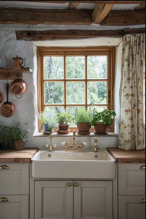 Cottage Core Kitchen, Cottagecore Kitchen, Minimalist Kitchen Design, Cottage Kitchens, Country Kitchen Decor, Cottage Interiors, Cottage Kitchen, Farmhouse Kitchen Decor, Minimalist Kitchen