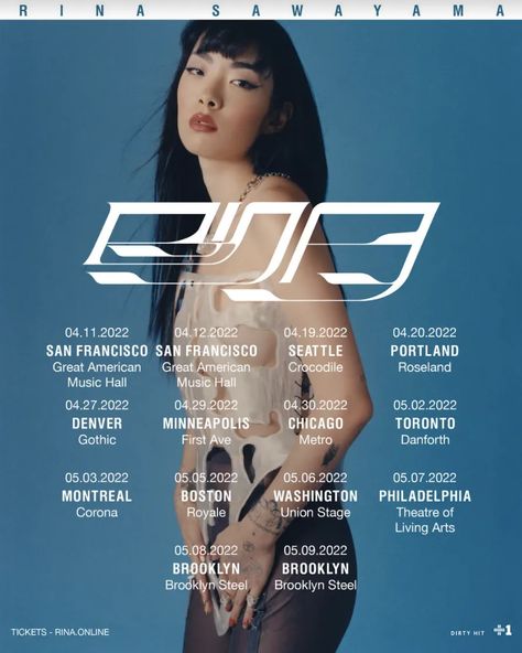 Rina Sawayama Poster, American Crocodile, Rina Sawayama, Tour Poster, Chosen Family, Tour Posters, Music Artist, Tour Dates, Pop Artist