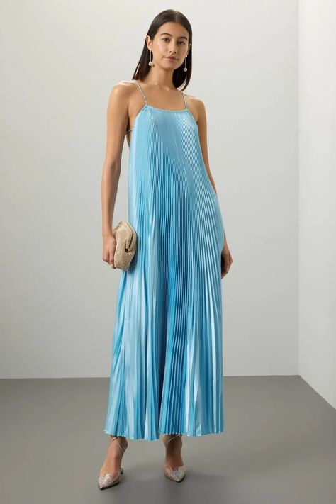 Ete Pleated Gown by L'IDÉE | Rent the Runway All Blue Outfit, Pleated Gown, Favorite Daughter, Black Tie Wedding, Rent The Runway, Weekend Style, Blue Outfit, Sweaters And Jeans, Party Looks