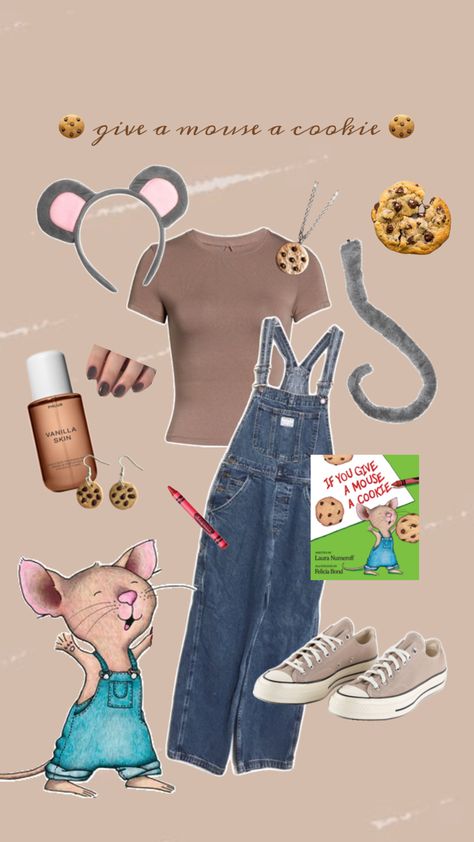 if you give a mouse a cookie, nostalgic costume, book, solo, duo, halloween inspo. 🖍️ Cookie Costume, Laura Numeroff, Mouse A Cookie, Halloween Costume Outfits, Vanilla Cookies, Halloween Inspo, A Mouse, Cookies Et Biscuits, Halloween Costumes