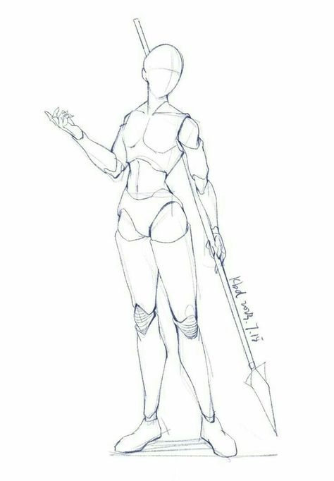 Extended Arm Drawing Reference, Dnd Poses Drawing, Anime Character Base Pose Reference, Character With Staff Pose, Spear Pose Drawing, Spear Drawing Pose, Art Base Pose Reference Female, Character Base Drawing Pose Reference, Pose Reference Archer