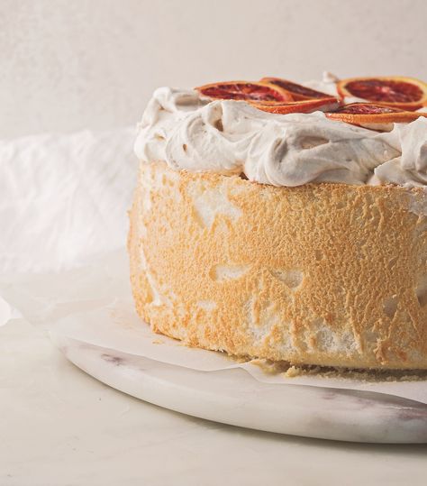 Orange Dream Angel Cake, Stuffed Angel Food Cake, Orange Angel Food Cake, Frosted Angel Food Cake Pioneer Woman, Aquafaba Angel Food Cake, Angel Cake With Fruit, Cream Cheese Cake Recipes, Cake Book, Orange Cream Cheese