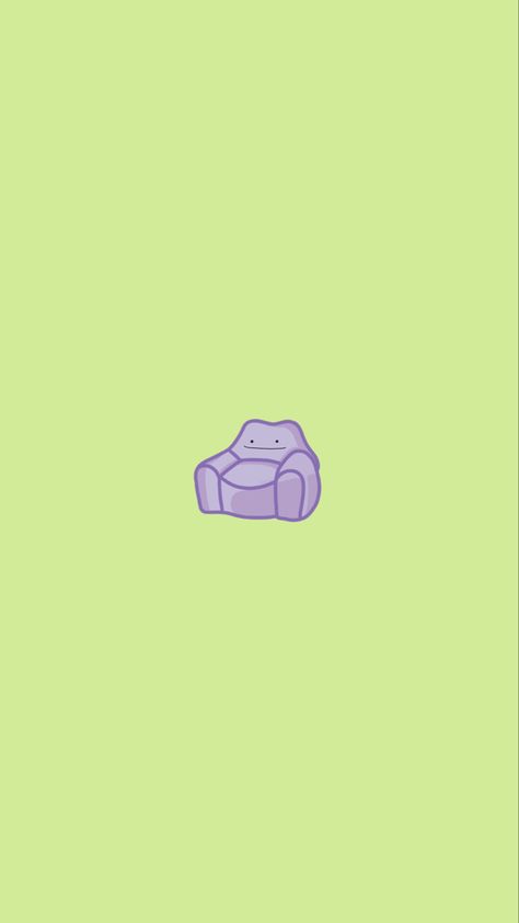 Cute purple couch on green background wallpaper Ditto Pokemon Wallpaper, Ditto Wallpaper, Phone Inspiration, Cute Pokemon, Lock Screen Wallpaper, Pokemon Art, Creative Expressions, Cute Drawings, Pokemon