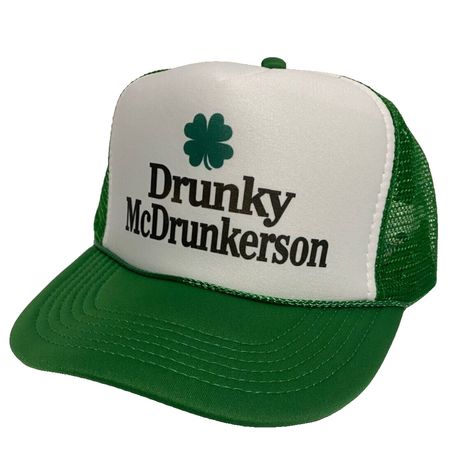 Trendy Green Trucker Hat, Funny Summer Snapback Trucker Hat, Unhinged Trucker Hats, New Era Beanie, Funny Trucker Hat, One Size Fits Most, St Patricks Day Trucker Hat, St Patricks Day Hat, Funny Trucker Hat, New York Yankee Hat