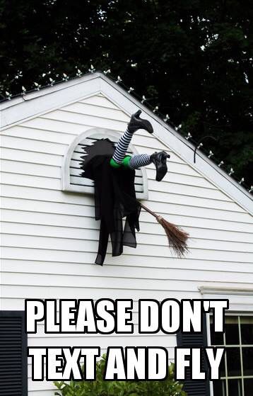 Please don't text and fly Halloween Decorations Outdoor Porch, Witch Decorations, Coffin Halloween, Outside Halloween Decorations, Halloween Decor Diy, Halloween Outside, Halloween Witch Decorations, Halloween Coffin, Creepy Halloween Decorations