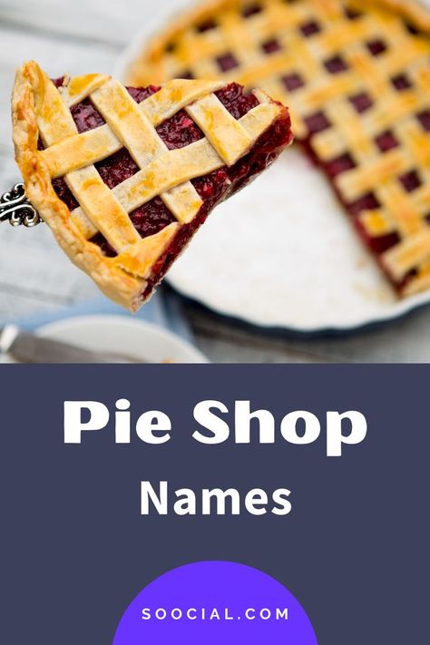 Pie Store, New Business Names, Bakery Names, Pie Bakery, Shop Name Ideas, Home Bakery Business, Fried Pies, Pie Shop, Shop Name