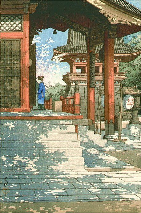 Hasui-b, Meguro Fudo Hiroshi Yoshida, Kawase Hasui, Japanese Woodcut, Japanese Temple, Japanese Art Prints, Japanese Artwork, Japanese Illustration, Japon Illustration, Japanese Woodblock