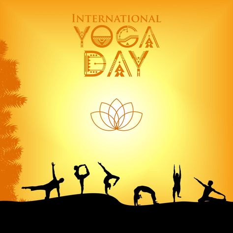 Download the International Yoga Day Poster with Silhouettes Posing 1213358 royalty-free Vector from Vecteezy for your project and explore over a million other vectors, icons and clipart graphics! Yoga Day Posters Drawing, Yoga Day Posters Ideas, International Yoga Day Images, International Yoga Day Poster, Yoga Day Posters, Posters Drawing, Yoga Poster Design, Yoga Posters, Yoga Painting