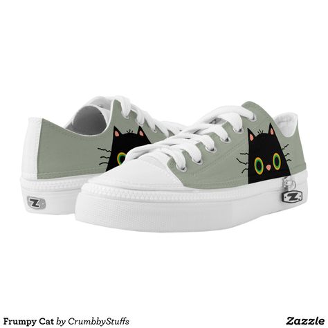 Frumpy Cat Low-Top Sneakers White Sneakers Outfit, Women Wedges, Diy Sneakers, Printed Shoes, Golden Rod, Cat Shoes, Sneakers Fashion Outfits, Womens Golf Shoes, Nike Shoes Women