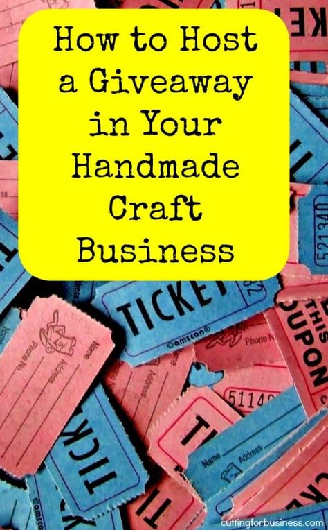 How to Host a Giveaway in Your Silhouette Cameo or Cricut Handmade Craft Business - by cuttingforbusiness.com Cricut Small Business, Giveaway Ideas, Profitable Crafts, Small Business Help, Art And Craft Shows, Craft Markets, Facebook Business, Business Pages, Bullet Journal Ideas Pages