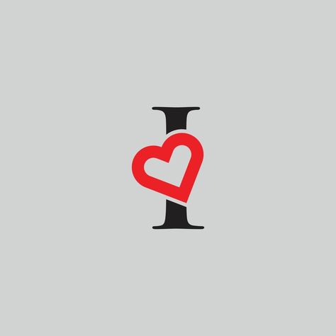 Logo Heart Letter I. Beautiful vector love logo design. I love outline creative letter design Love Logo Design, Me Cover Instagram Highlight, Bappa Photo, Baby Blue Background, Ganpati Bappa Photo, Labs Art, Drawings For Boyfriend, Logo Heart, Youtube Banner Backgrounds