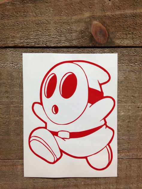 Shy Guy Tattoo Design, Mario Shy Guy Drawing, Shy Guy Mario Tattoo, Minimalist Mario Tattoo, Shy Guy Tattoo, Shyguy Mario Art, Shy Guy Mario, Super Mario Tattoo, Nintendo Tattoo