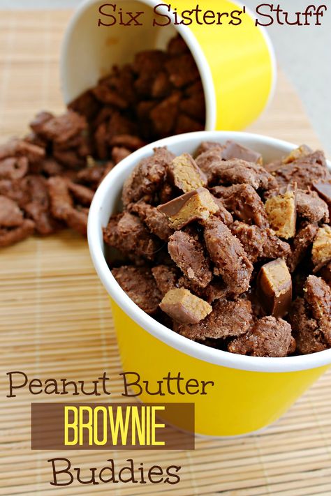 Peanut Butter Brownie, Chocolate Peanut Butter Desserts, Six Sisters Stuff, Chex Mix Recipes, Six Sisters, Recipes Cookies, Cereal Treats, Peanut Butter Desserts, Peanut Butter Brownies