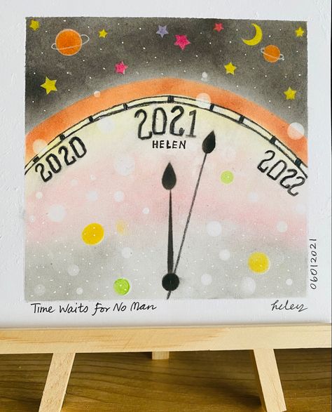 Happy New Year Painting Ideas Canvas, Happy New Year Painting Ideas, New Year Painting Ideas, Happy New Year Painting, Drawing New Year, New Year Painting, Easy Kids Art Projects, Painting Ideas Canvas, Natural Drawing