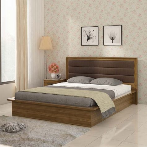 Latest Wooden Bed Designs, King Size Bed Designs, Reka Bentuk Bilik Tidur, Beautiful Bed Designs, Wooden King Size Bed, Bed Designs With Storage, Simple Bed Designs, Hiasan Bilik Tidur, Box Bed Design