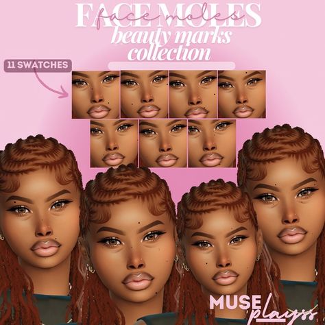 Face Moles[Beauty Marks Collection]♡ | Patreon Sims Beauty Marks, Sims 4 Cc Female Nose Piercing, Sims 4 Acne Mod, Beauty Marks Sims 4 Cc, Sims 4 Urban Skin Details, Face Moles Beauty Marks, Free Black Sims 4 Cc, Sims 4 Cc Moles, Sims 4 Beauty Marks