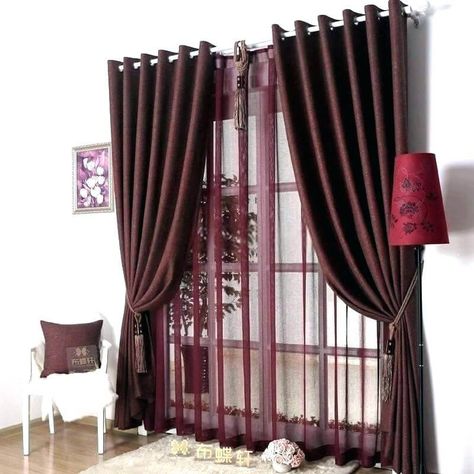 Top 30 Modern Curtain Design Ideas - Engineering Discoveries Red Curtains Living Room, Curtain Designs Living Room, Red Living Room Decor, Burgundy Living Room, Window Treatments Living Room, Living Room Decor Curtains, Stylish Curtains, Living Room Photos, Living Room Red