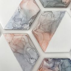 Diy Coasters Tile, Alcohol Ink Tiles, Galaxy Slime, Alcohol Ink Crafts, Ink Crafts, Tile Crafts, Diy Coasters, Art Resin, Alcohol Ink Painting